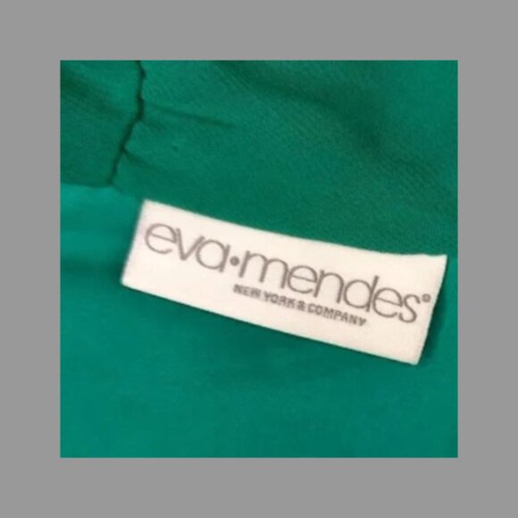 New York & Company XS Eva Mendes Emerald Green Chiffon High Neck Dress Size Med - Picture 9 of 10